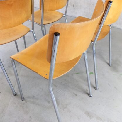4 vintage stacking chairs
