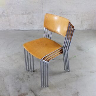 4 vintage stacking chairs