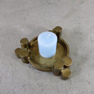 Skulptur-Kerzenhalter Messing Brutalismus