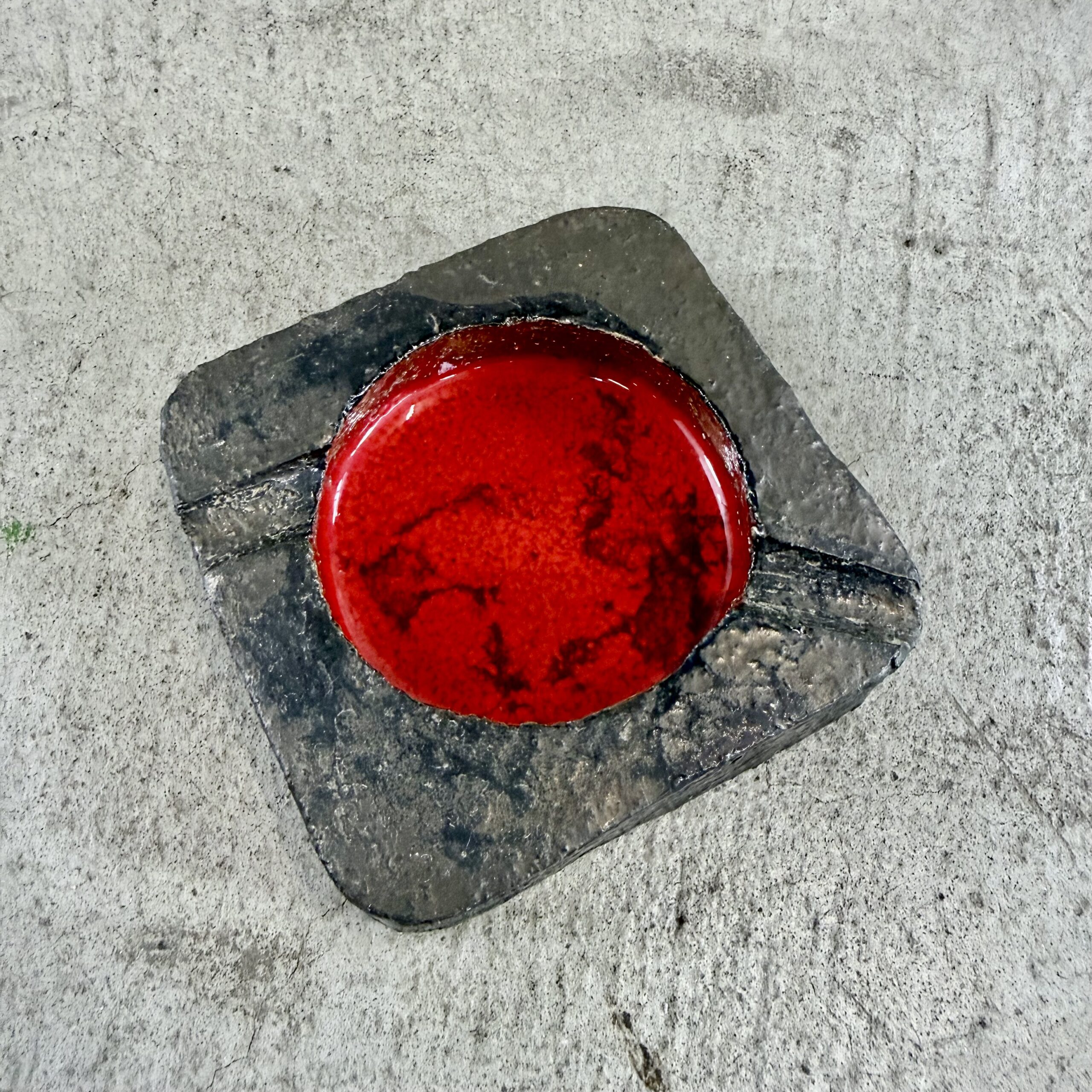 Mid-century Keramik Aschenbecher Brutalist