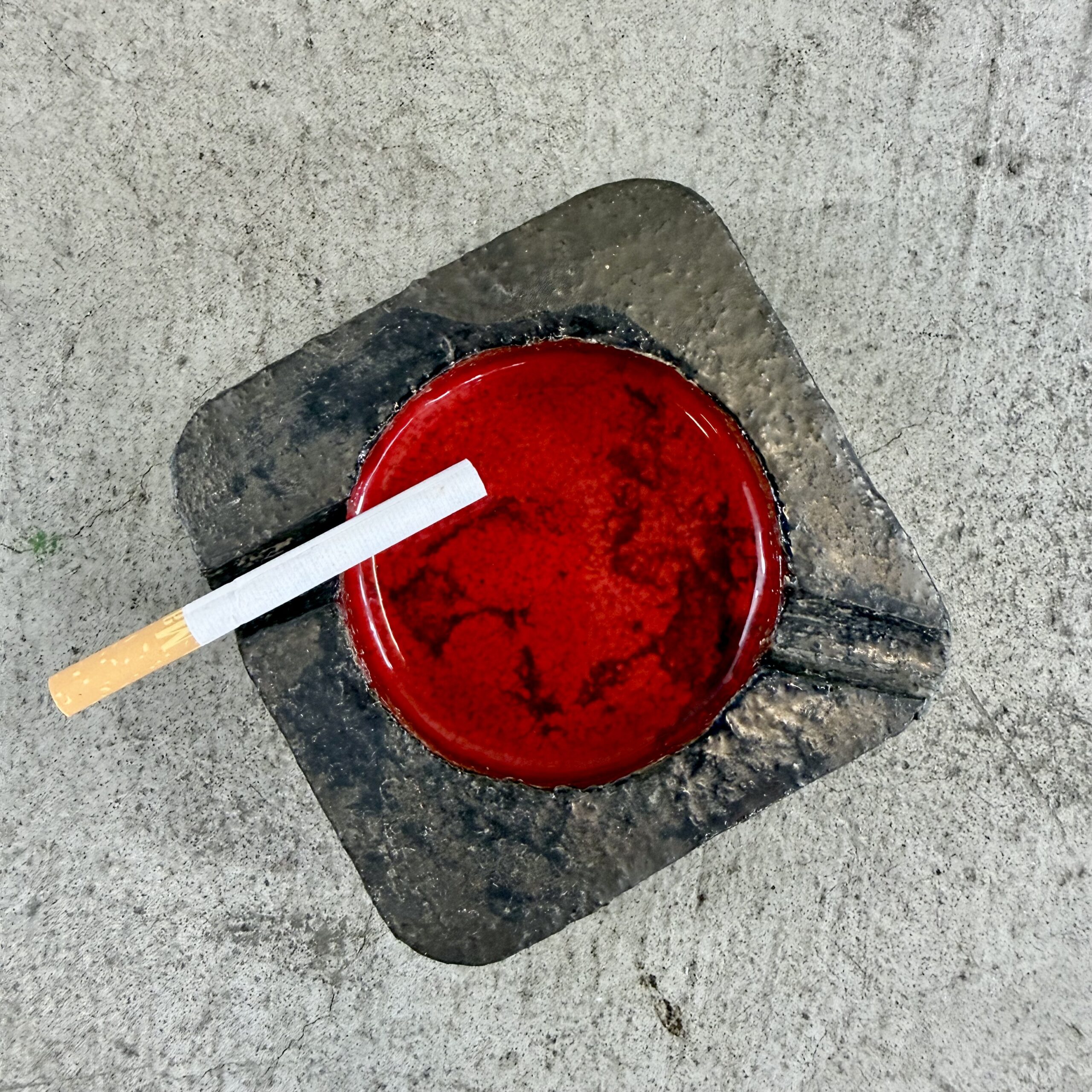 Mid-century Keramik Aschenbecher Brutalist